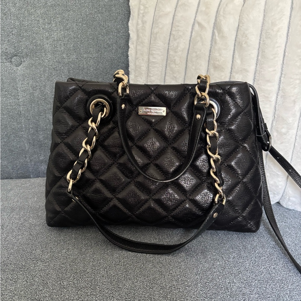 KATE SPADE Gold Coast Maryanne Quilted Leather Bag Black - Picture 2 of 12